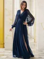 A-line/Princess V-neck Floor-Length Chiffon Mother of the Bride Dresses With Ruched