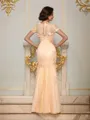 Trumpet/Mermaid Scoop Floor-Length Satin Mother of the Bride Dresses With Appliques Lace