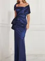Sheath/Column Square Floor-Length Silk Like Satin Mother of the Bride Dresses