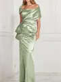 Sheath/Column Square Floor-Length Silk Like Satin Mother of the Bride Dresses