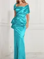 Sheath/Column Square Floor-Length Silk Like Satin Mother of the Bride Dresses