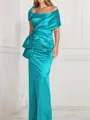 Sheath/Column Square Floor-Length Silk Like Satin Mother of the Bride Dresses