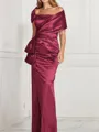 Sheath/Column Square Floor-Length Silk Like Satin Mother of the Bride Dresses