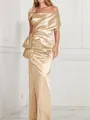 Sheath/Column Square Floor-Length Silk Like Satin Mother of the Bride Dresses