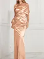 Sheath/Column Square Floor-Length Silk Like Satin Mother of the Bride Dresses