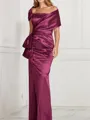 Sheath/Column Square Floor-Length Silk Like Satin Mother of the Bride Dresses