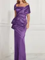 Sheath/Column Square Floor-Length Silk Like Satin Mother of the Bride Dresses