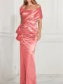 Sheath/Column Square Floor-Length Silk Like Satin Mother of the Bride Dresses