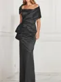 Sheath/Column Square Floor-Length Silk Like Satin Mother of the Bride Dresses