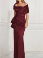 Sheath/Column Square Floor-Length Silk Like Satin Mother of the Bride Dresses