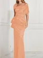 Sheath/Column Square Floor-Length Silk Like Satin Mother of the Bride Dresses