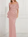 Sheath/Column Square Floor-Length Silk Like Satin Mother of the Bride Dresses