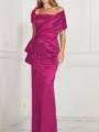 Sheath/Column Square Floor-Length Silk Like Satin Mother of the Bride Dresses