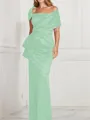 Sheath/Column Square Floor-Length Silk Like Satin Mother of the Bride Dresses