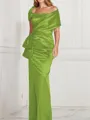 Sheath/Column Square Floor-Length Silk Like Satin Mother of the Bride Dresses