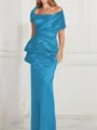 Sheath/Column Square Floor-Length Silk Like Satin Mother of the Bride Dresses