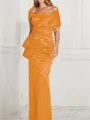 Sheath/Column Square Floor-Length Silk Like Satin Mother of the Bride Dresses