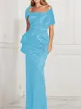 Sheath/Column Square Floor-Length Silk Like Satin Mother of the Bride Dresses