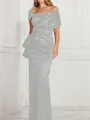 Sheath/Column Square Floor-Length Silk Like Satin Mother of the Bride Dresses