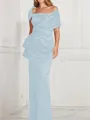 Sheath/Column Square Floor-Length Silk Like Satin Mother of the Bride Dresses