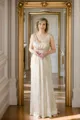 A-line V-neck Pleated Floor-Length Sequins Mother of the Bride Dress