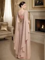 A-line V-neck Applique Floor-Length Chiffon Mother of the Bride Dress
