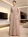 A-line V-neck Applique Floor-Length Chiffon Mother of the Bride Dress