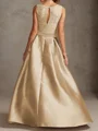 A-line/Princess Scoop Sleeveless Asymmetrical Satin Mother of the Bride Dress