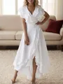 A-line V-Neck Sleeveless Asymmetrical Chiffon Mother of the Bride Dress