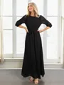 A-line/Princess Bateau Floor-Length Chiffon 3/4 Sleeves Keyhole Mother of the Bride Dresses