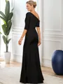 Trumpet/Mermaid One-Shoulder Floor-Length Stretch Crepe 1/2 Sleeves Illusion Mother of the Bride Dresses