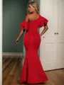 Trumpet/Mermaid Satin One-Shoulder Sleeveless Floor-Length Mother of the Bride Dress