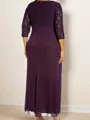 A-line/Princess 30D Chiffon V-neck Long Sleeves Ankle-Length Mother of the Bride Dress
