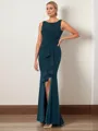 Sheath/Column Stretch Crepe Scoop Sleeveless Floor-Length Mother of the Bride Dress
