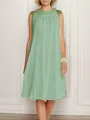 A-line/Princess Chiffon Scoop Sleeveless Tea-Length Mother of the Bride Dress