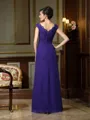 A-Line/Princess V-neck Floor-Length Chiffon Mother of the Bride Dresses With Beading