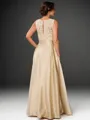 A-line Scoop Appliques Lace Asymmetrical Satin Mother of the Bride Dress