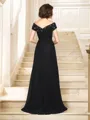 A-Line/Princess Off-the-Shoulder Sweep Train Chiffon Mother of the Bride Dresses With Appliques Lace