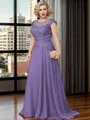 Sheath Illusion Short Sleeves Applique Sweep Train Chiffon Mother of the Bride Dress