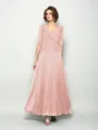 A-Line/Princess V-neck Ankle-Length Chiffon Mother of the Bride Dresses