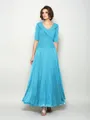 A-Line/Princess V-neck Ankle-Length Chiffon Mother of the Bride Dresses