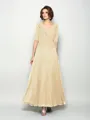 A-Line/Princess V-neck Ankle-Length Chiffon Mother of the Bride Dresses