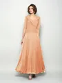 A-Line/Princess V-neck Ankle-Length Chiffon Mother of the Bride Dresses