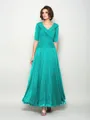 A-Line/Princess V-neck Ankle-Length Chiffon Mother of the Bride Dresses