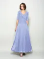 A-Line/Princess V-neck Ankle-Length Chiffon Mother of the Bride Dresses