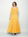 A-Line/Princess V-neck Ankle-Length Chiffon Mother of the Bride Dresses