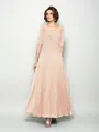A-Line/Princess V-neck Ankle-Length Chiffon Mother of the Bride Dresses