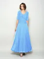 A-Line/Princess V-neck Ankle-Length Chiffon Mother of the Bride Dresses