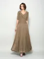 A-Line/Princess V-neck Ankle-Length Chiffon Mother of the Bride Dresses