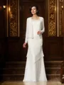 Sheath/Column Scoop Floor-Length Chiffon Mother of the Bride Dresses With Beading